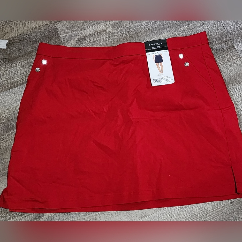 NWT Rafaella Red A-line Mini Skirt Casual, XXL
